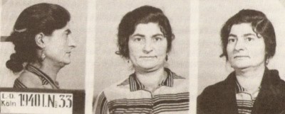 Amalie Strauß. Das Foto wurde vom Erkennungsdienst der Kölner Kriminalpolizei 1940 erstellt