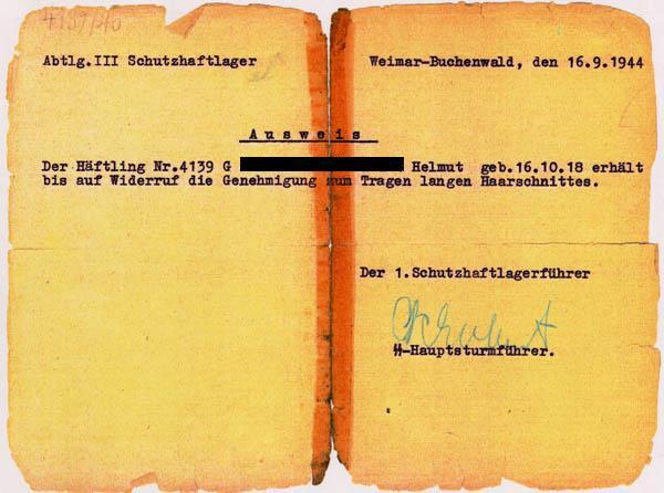 Ausweis KZ Buchenwald