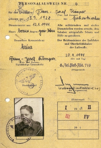 Auszug aus dem Personalausweis von Franz Josef Kmper