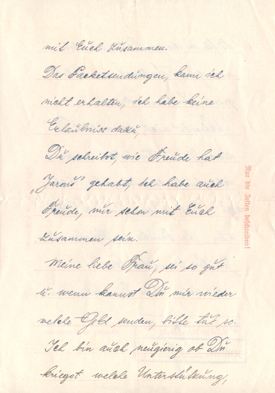 Brief aus dem KZ Buchenwald Seite 3
