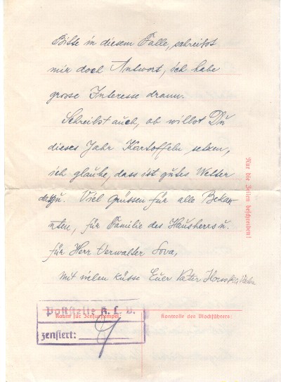 Brief aus dem KZ Buchenwald Seite 4