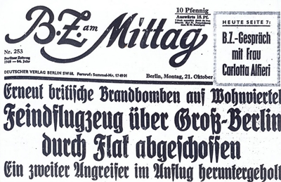Abb. 1: Berliner Zeitung vom Tag der Geburt