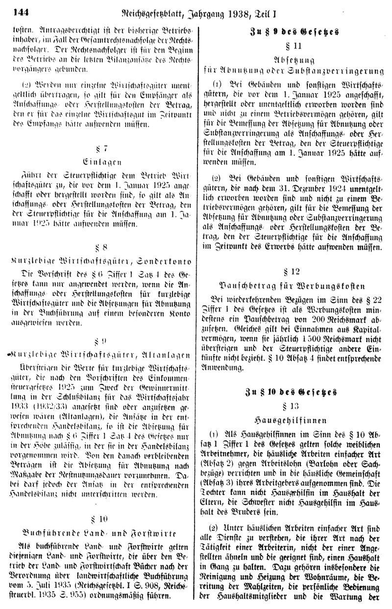 Einkommensteuergesetz 1938