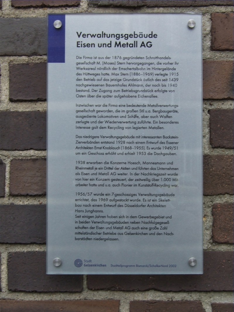  Info-Tafel der Stadt Gelsenkirchen in Schalke-Nord