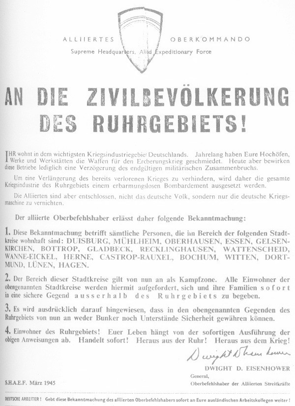 Flugblatt der allierten Streitkräfte