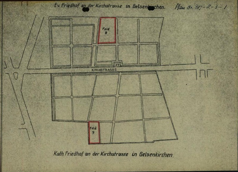Grber von Zwangsarbeitern auf dem Friedhof Kirchstrasse, Gelsenkirchen