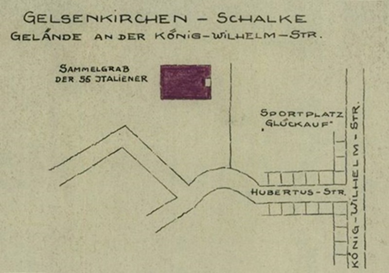 Massengrab an der Hubertusstrae in Schalke-Nord