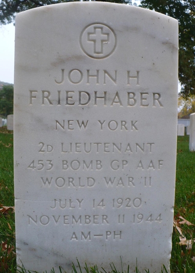 John Herbert Friedhabers letzte Ruhestätte in den USA