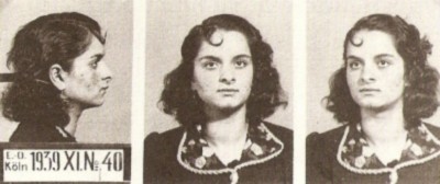Hildegard 'Hille' Wernicke. Das Foto wurde vom Erkennungsdienst der Kölner Kriminalpolizei 1939 erstellt