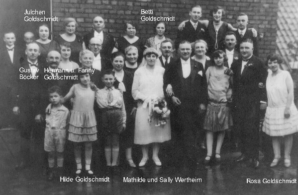 Hochzeit 1927 in Gelsenkirchen: Sally Wertheim und Mathilde Wertheim, geb. Goldschmidt