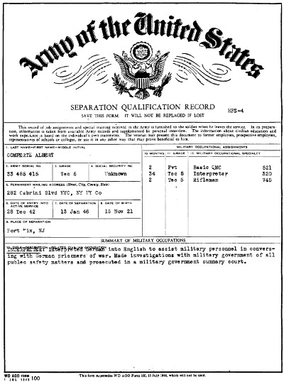 Army of the United States - Honorable Discharge