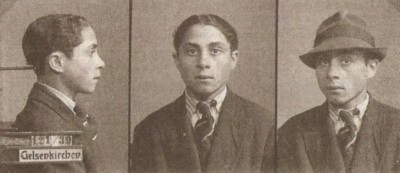 Josef Wernicke. Das Foto wurde vom Erkennungsdienst der Gelsenkirchener Kriminalpolizei 1939 erstellt