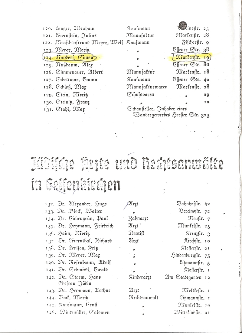 Geschfte jdischer Inhaber Gelsenkirchen im NS