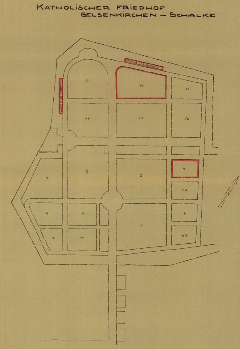 Friedhofsplan katholischer Friedhof Gelsenkirchen-Schalke