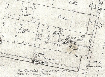 Lageplan Im Lrenkamp 2/Kirchstrasse 15, vor 1953