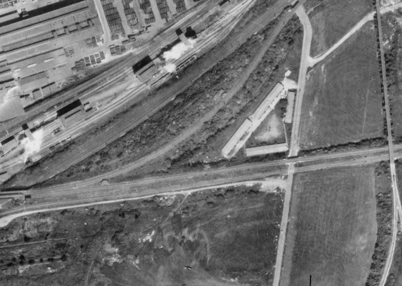 Ehemaliger Standort des Kriegsgefangenen-Lagers an der damaligen Wattenscheiderstrae, Luftbild v. 1967