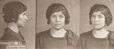 Maria Schopper. Das Foto wurde vom Erkennungsdienst der Gelsenkirchener Kriminalpolizei 1936 erstellt