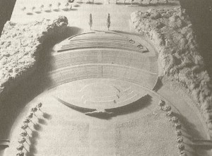 Modell des bei Haus Berge geplanten Thingtheaters 1934.