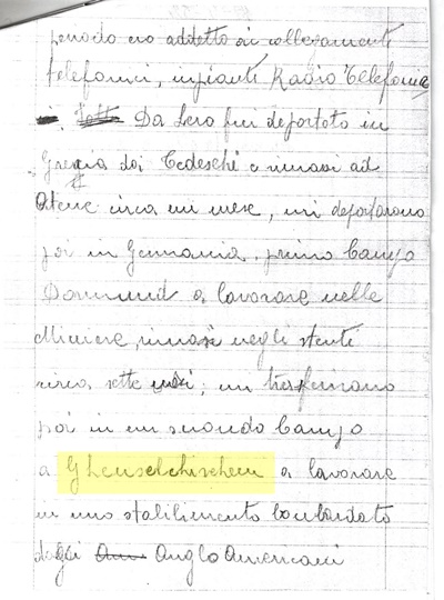 Guiseppe Banfi, zur Zwangsarbeit nach Deutschland verschleppt