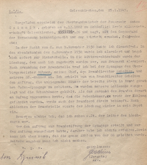 Gelsenkirchen wird erinnert: 79. Jahrestag der Pogromnacht vom 9. November 1938.