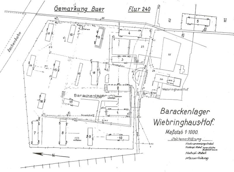 Lageplan Zwangsarbeiterlager Wiebringhaushof in Gelsenkirchen-Hassel