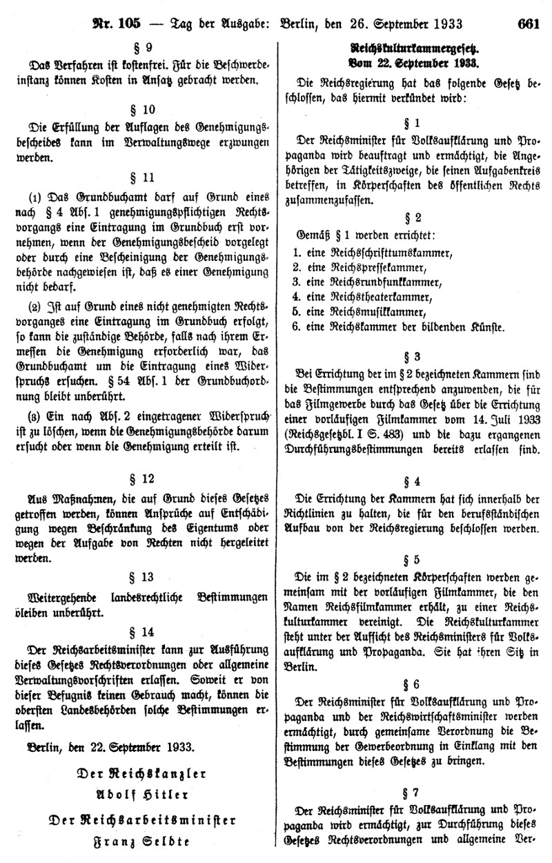 Reichskulturkammergesetz