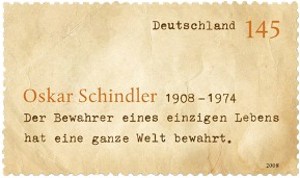 Sondermarke 100. Geburtstag Oskar Schindler