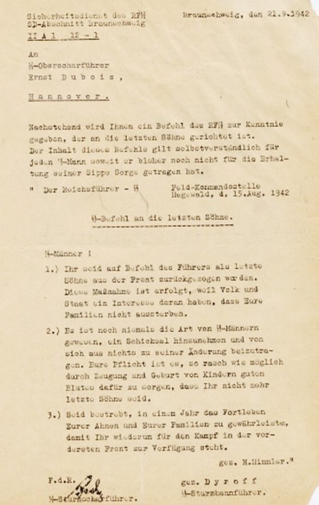Befehl von Heinrich Himmler