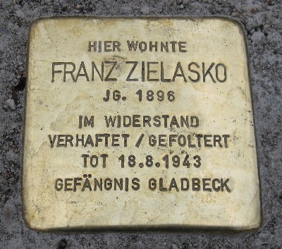 Stolperstein für Franz Zielasko in Gladbeck
