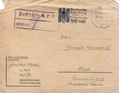 Umschlag des Briefes aus dem KZ Buchenwald