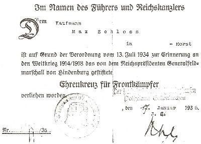 Verleihungsurkunde