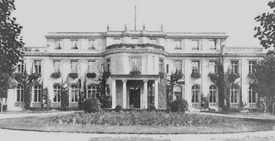Der Schauplatz der Wannseekonferenz in Berlin, Am Großen Wannsee 56 - 58. In dieser Villa fand die Wannseekonferenz am 20. Januar 1942 statt