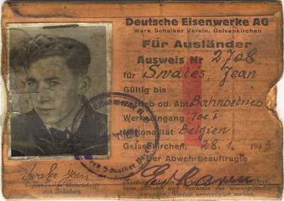 Zwangsverpflichet  zur Arbeit in Gelsenkirchen: Belgier Jean Svales